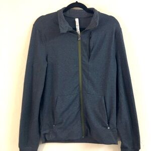 Lululemon Full Zip Stretch Jacket Small Gray Sporty Athletic Gym Loungew…